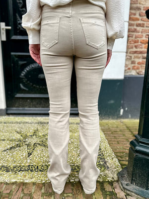HELLO MISS FLARED JEANS BEIGE