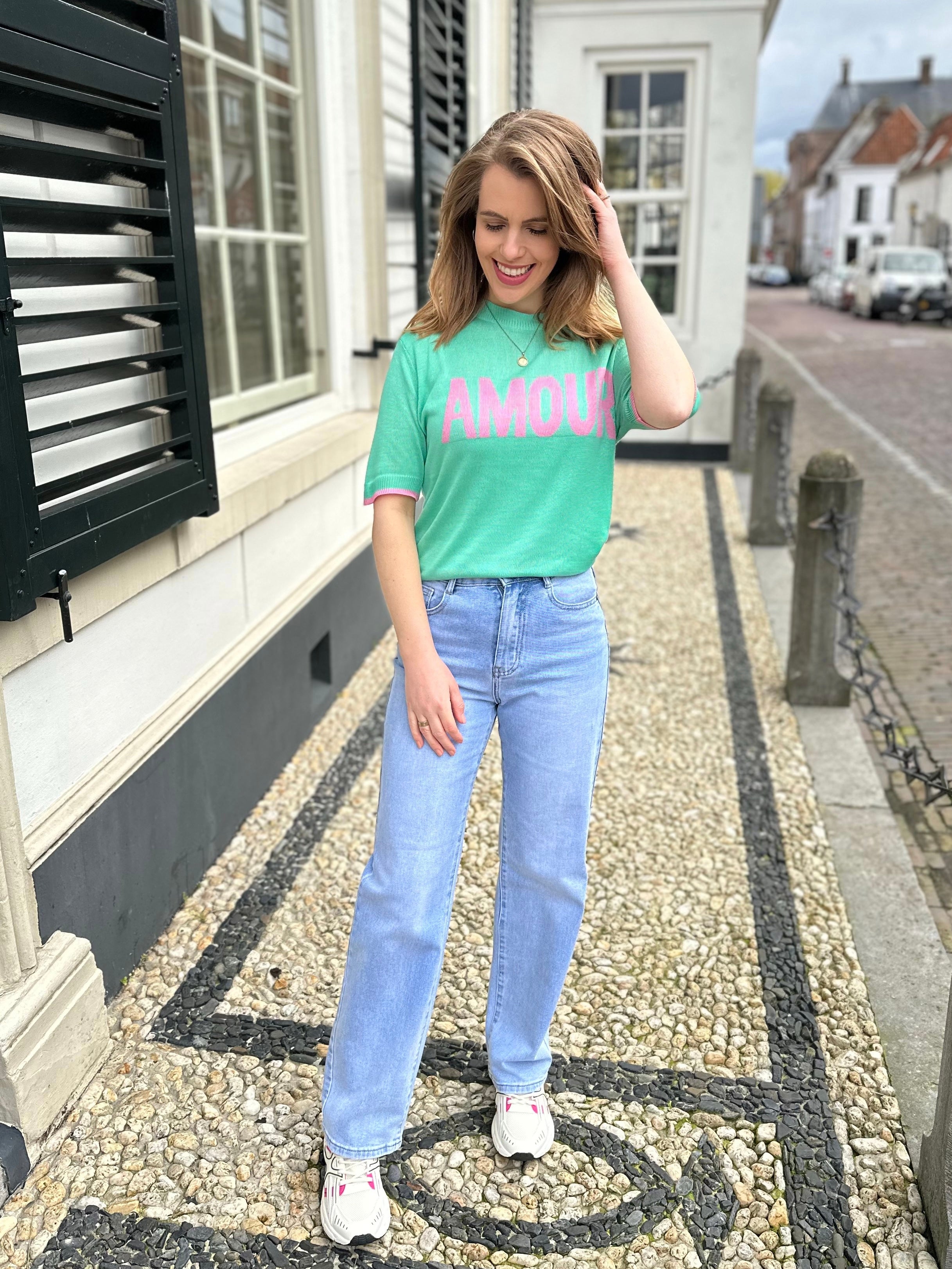 AMOUR TOP MINT/PINK