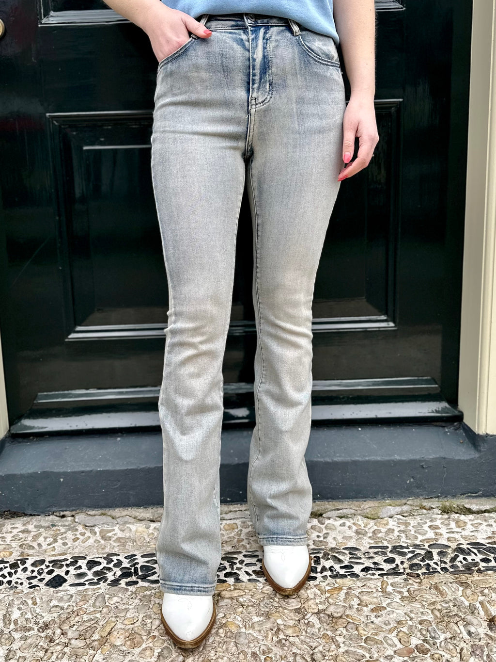 HELLO MISS FLARED JEANS USED LOOK
